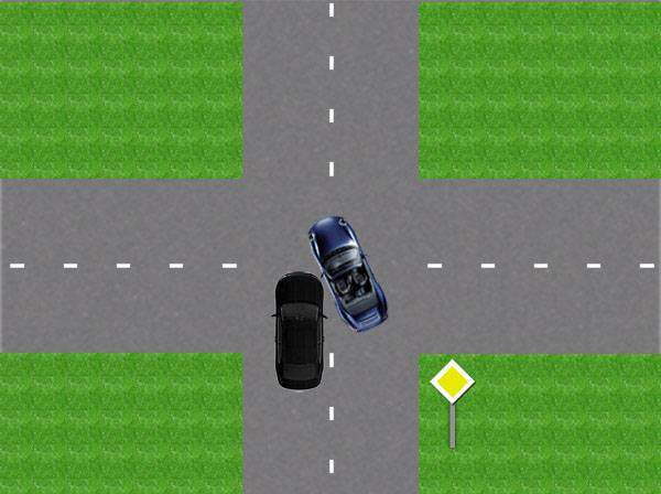 Нерегулируемый перекресток  пересекаем без аварий